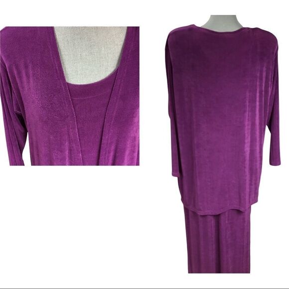 Touch of Class Maxi, Fushia Color, Sleeveless With a Long Sleeve Cover. Size Sm - Picture 3 of 4